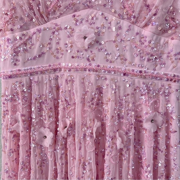 NEW $798 Mac Duggal 93685 Sequin 3D Embellished Cap Sleeves gown size 10 - Picture 6 of 15